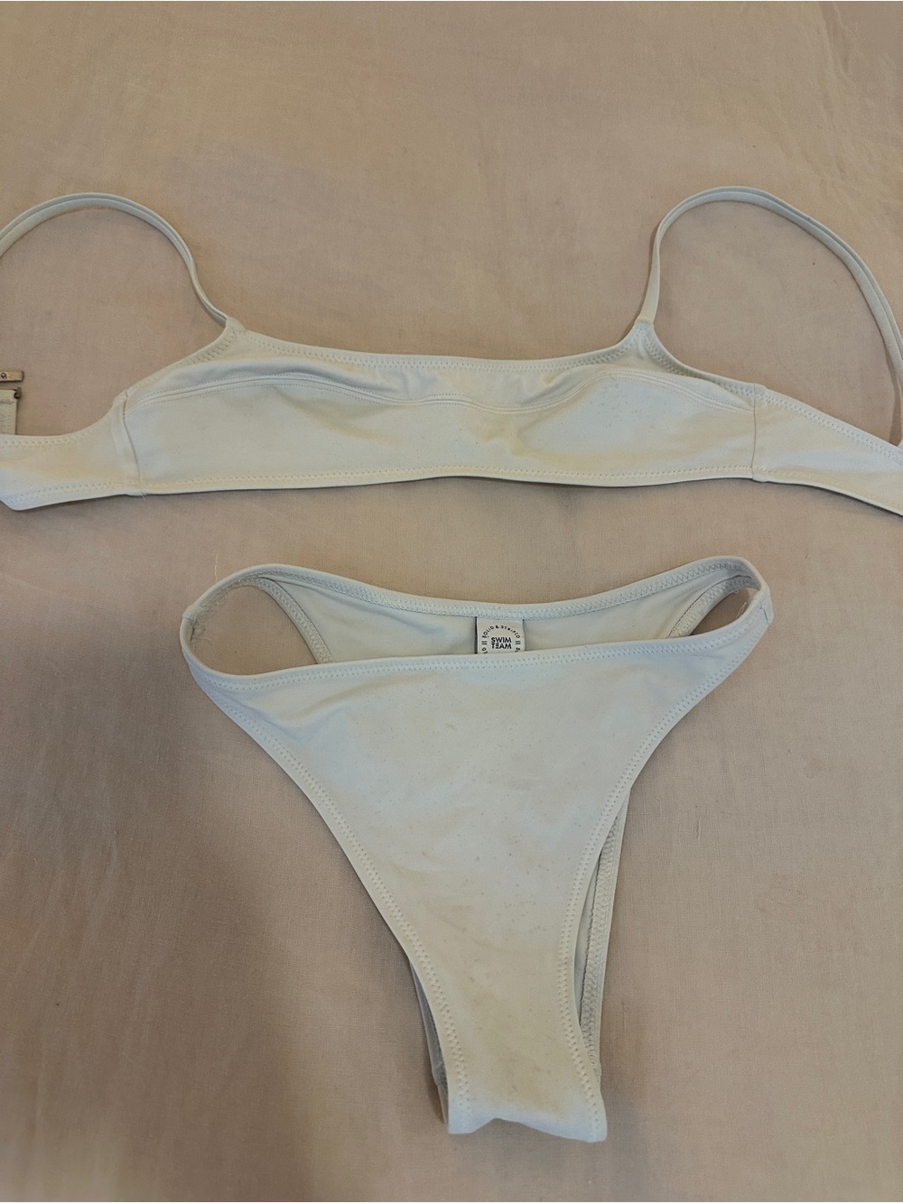 SOLID & STRIPED White Bikini Set